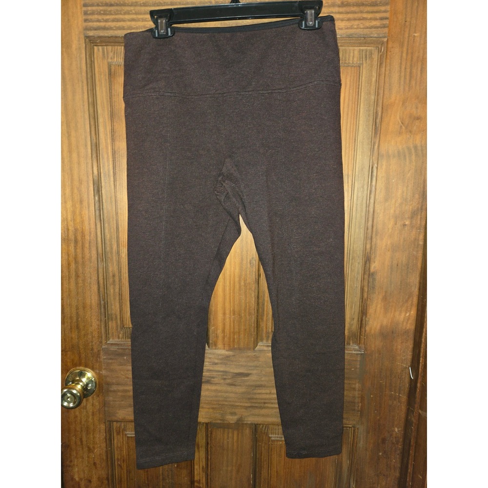 Lysse Womens High Waisted Heathered Brown Leggings Size Large Made in USA